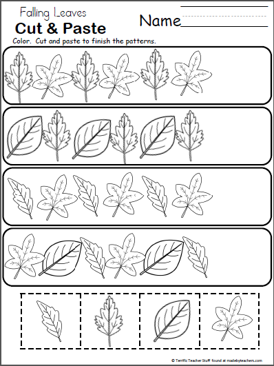 Fall Pattern Worksheet for Kindergarten | Made By Teachers