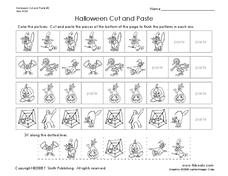 Halloween Cut and Paste Worksheet for Kindergarten | Lesson Planet