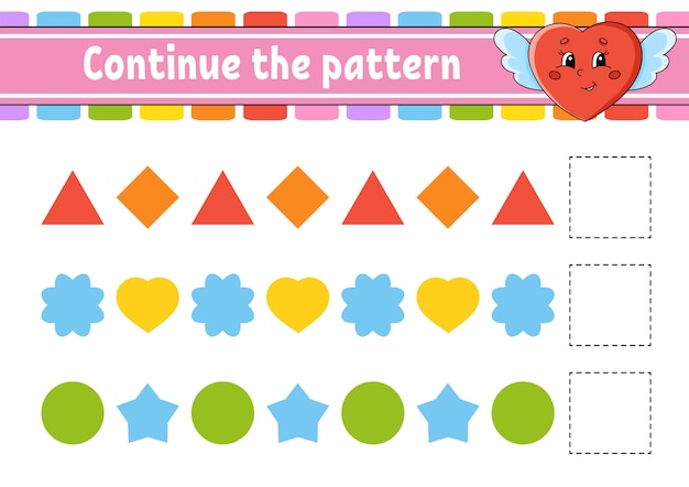 Premium Vector | Continue the pattern Education worksheet