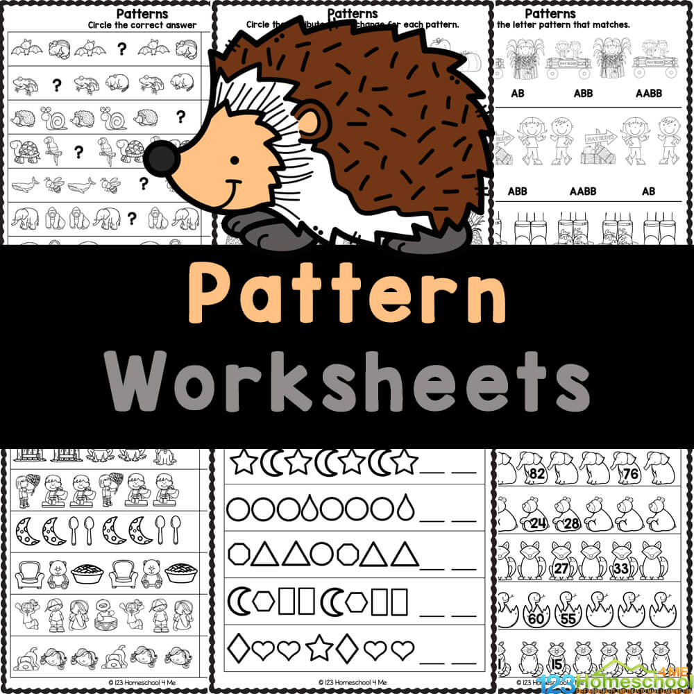 FREE Pattern Worksheets for Preschool, Kindergarten, and First Grade