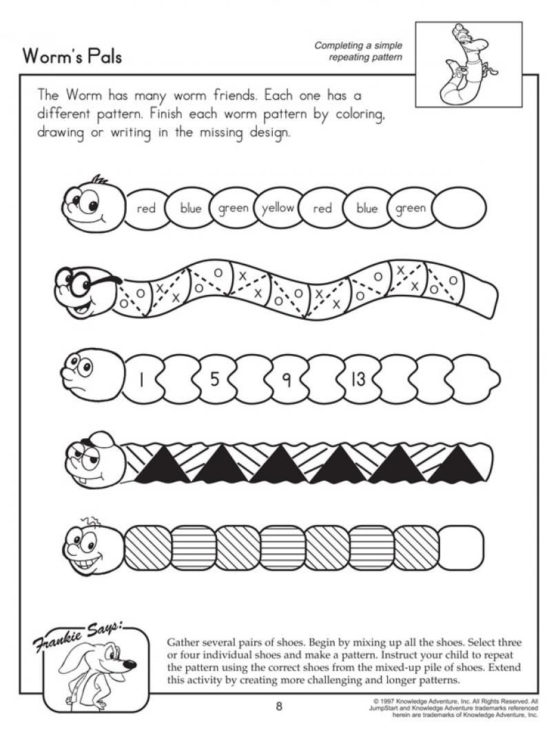 Number Pattern Worksheets 1st Grade