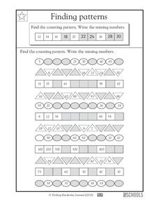pattern worksheet for 1st graders