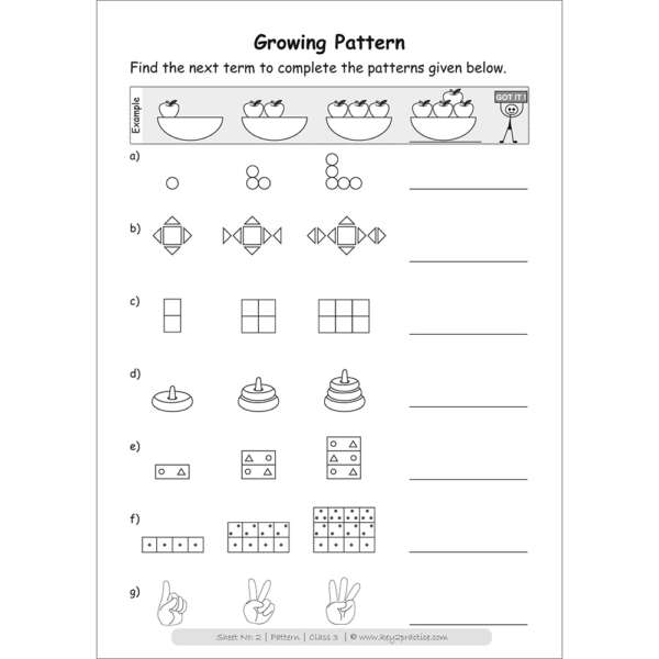 Class 3 | Maths | Patterns | Activity Based Worksheets - Key2practice