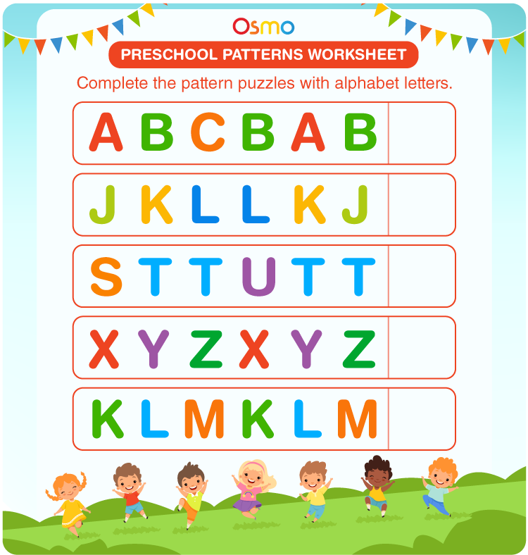 pattern worksheet for 4 year olds