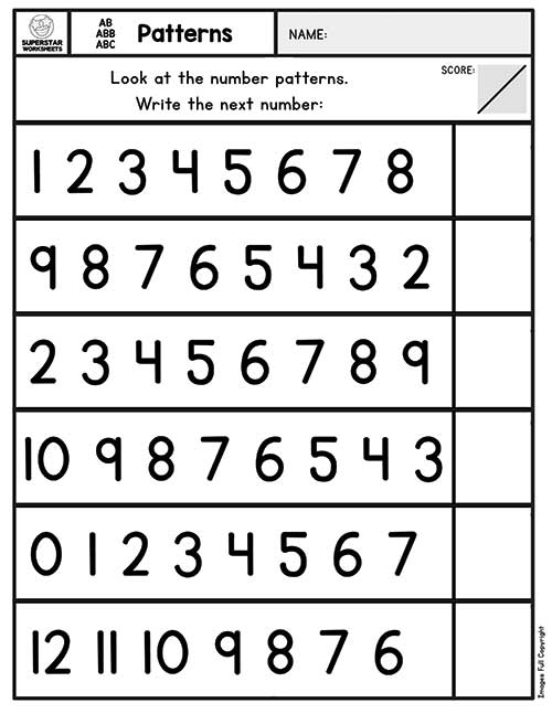 Pattern Worksheets -Worksheets Library