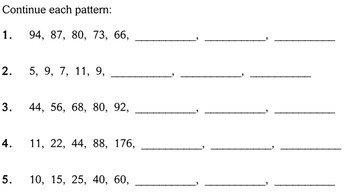 Patterns, 4th grade - worksheets - Individualized Math by Destiny ...