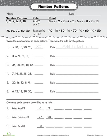 Follow the Rules: Number Patterns | Worksheet 