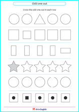 Grade 1 shape Sequences &  Patterns math school worksheets for ...