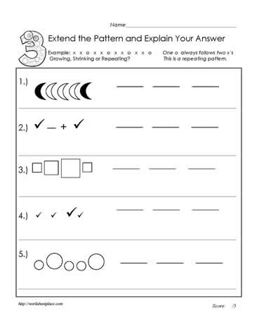 Patterning Worksheet Worksheets