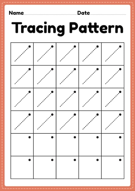 Premium Vector | Tracing pattern right slanting lines worksheet ...