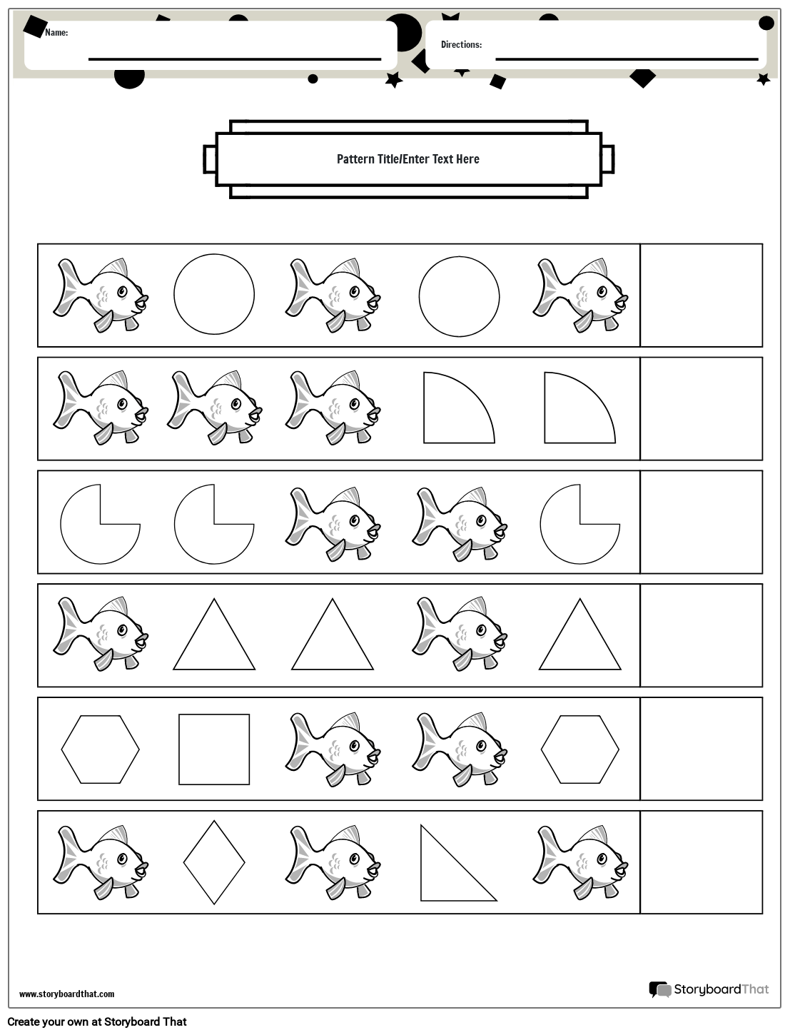 Free Printable Pattern Worksheets and Customize Templates