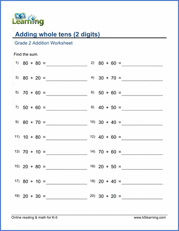 Second grade math worksheets - free &  printable | Worsheets library