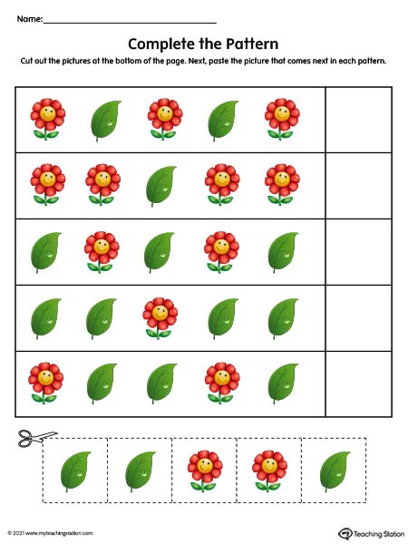 pattern worksheet for senior
