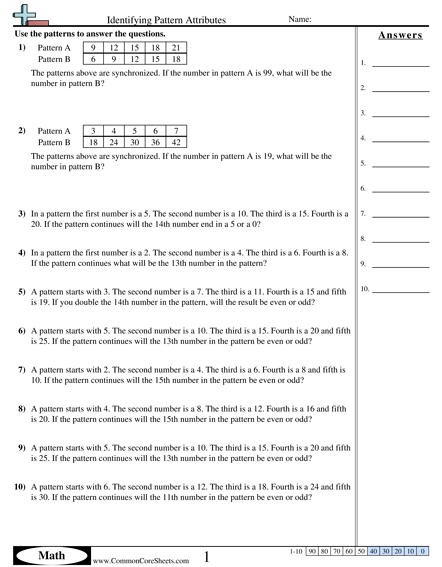 Patterns & Function Machine Worksheets | Free - Distance Learning ...