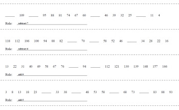 Sequences and Number Pattern Puzzles | edHelper.com