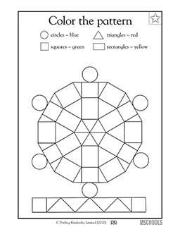 Color the pattern | Kindergarten, Preschool Math Worksheet ...