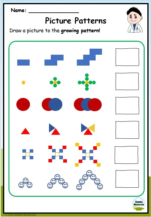 Free pattern worksheet in math, Download Free pattern worksheet in math ...