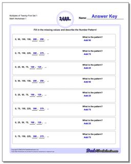 pattern worksheet in math