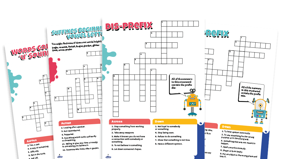 Year 3 Spellings Patterns Crossword Worksheets | Plazoom