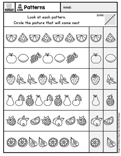 Pattern Worksheets -Worksheets Library