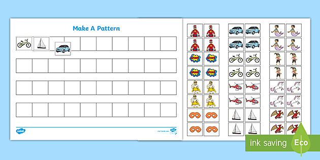 Make A Pattern Worksheets | Repeated Patterns (teacher made)