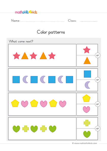 pattern worksheet printable