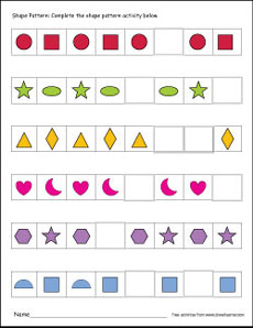 pattern worksheet printable