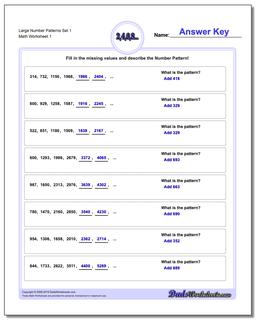 pattern worksheet with numbers