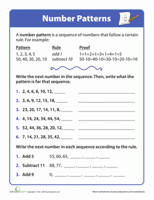 Follow the Rules: Number Patterns | Worksheet 