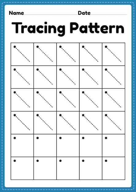 Premium Vector | Tracing pattern left slanting lines worksheet for ...
