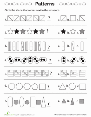 Geometric Patterns: What Comes Next? | Worksheet 