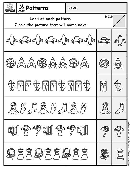 Pattern Worksheets -Worksheets Library