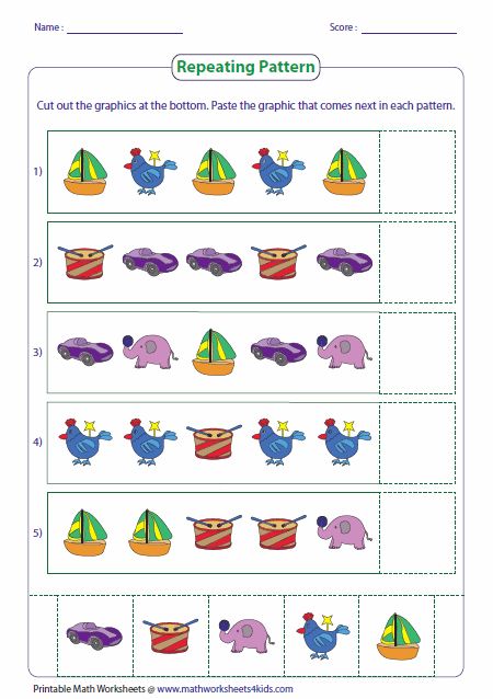 Pattern Worksheets | Pattern worksheet, Math patterns ... - Worksheets ...
