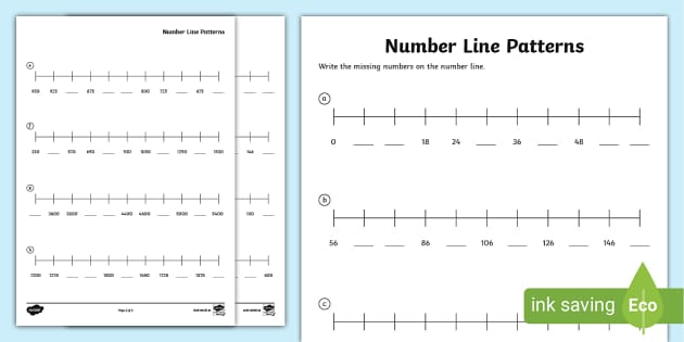patterns on number line worksheet