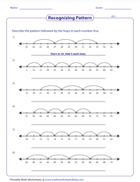 Number Pattern Worksheets