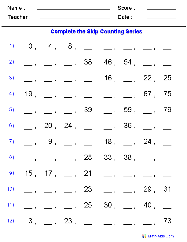 Patterns Worksheets | Dynamically Created Patterns Worksheets