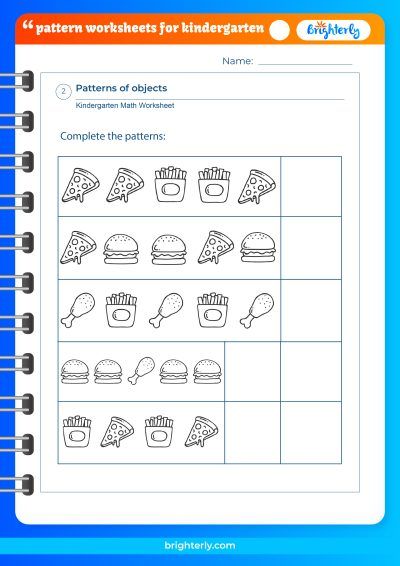 patterns worksheet kindergarten