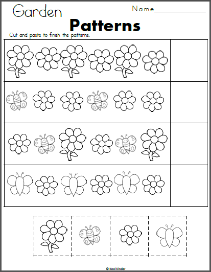 patterns worksheet kindergarten