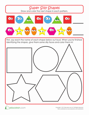 Super Shapes: Make a Pattern | Worksheet 