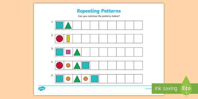 FREE! - Continue the Pattern Worksheet - EYLF | Twinkl