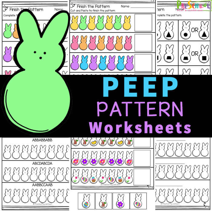 ? FREE Printable Peep Easter Pattern Worksheets Preschool