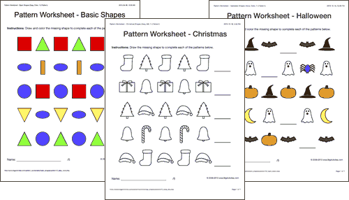 patterns worksheet super
