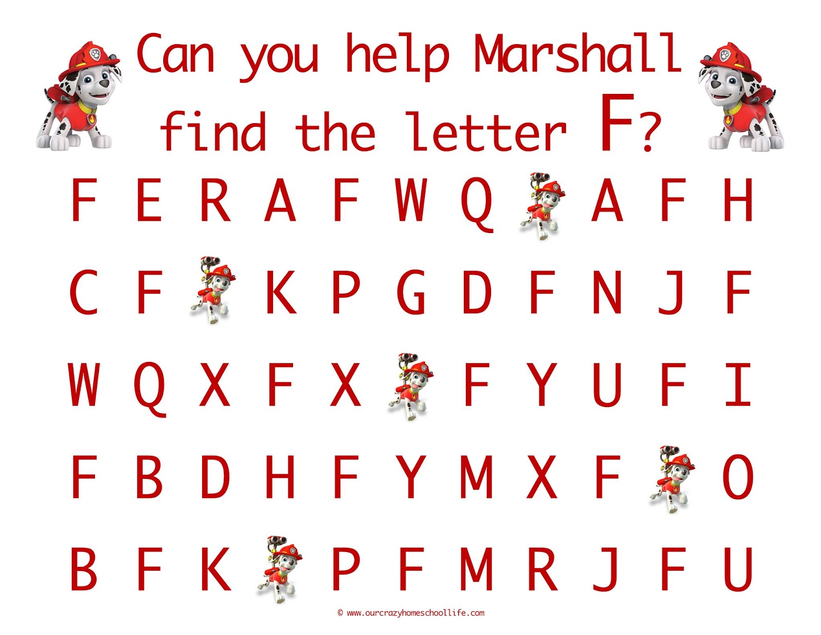 our-crazy-homeschool-life-the-letter-f-free-patrol-patrol-worksheets-library for Free Paw Patrol Alphabet Printables Our Crazy Homeschool Life: The Letter F - FREE Patrol Patrol ... - Worksheets Library for Free Paw Patrol Alphabet Printables