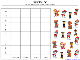 paw patrol preschool worksheet
