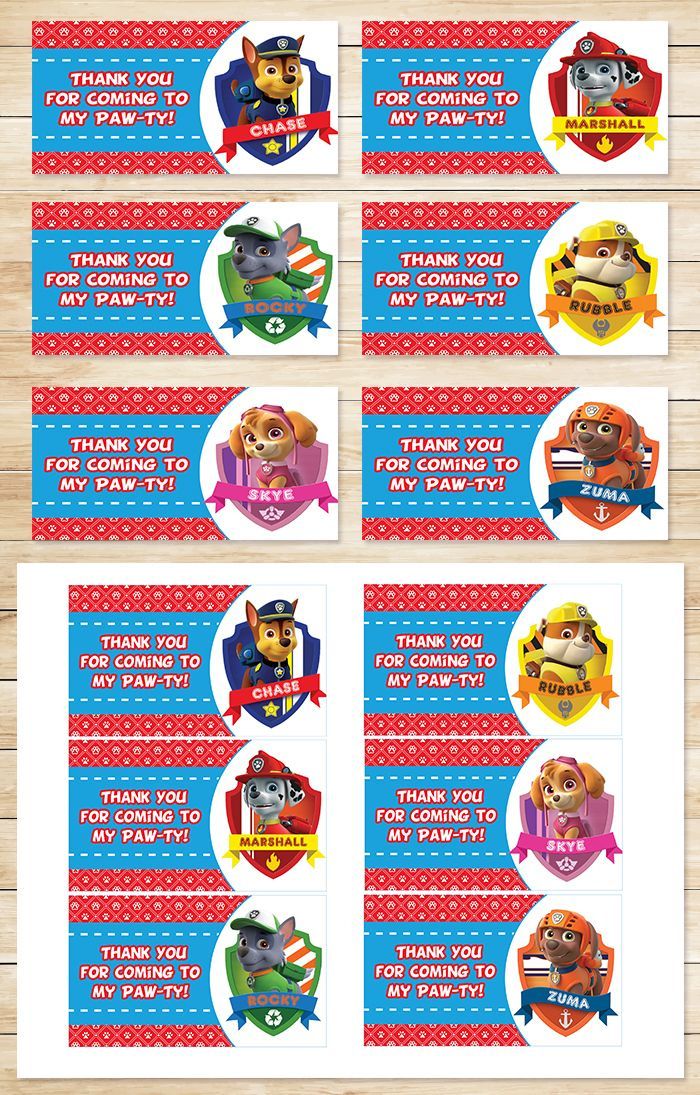Free Printable Paw Patrol Goody Bag Tags | Paw Patrol Party within ...