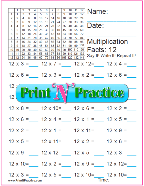 70+ Fun Multiplication Worksheets ⭐ Charts, Flash Cards