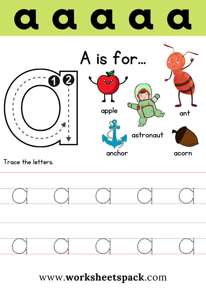 Free Letter A Printable Worksheets - worksheetspack