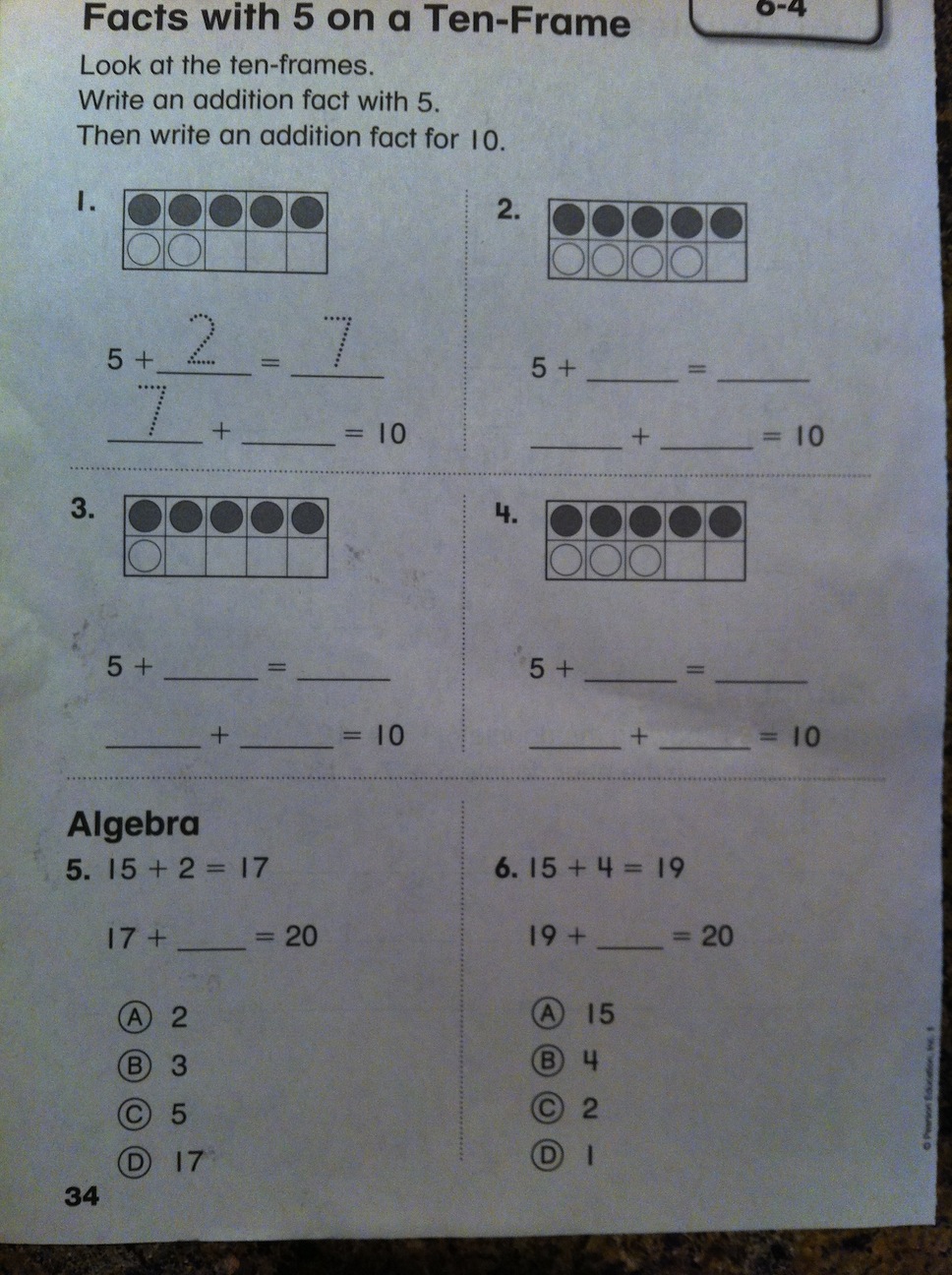 pearson education 5th grade math worksheet answers