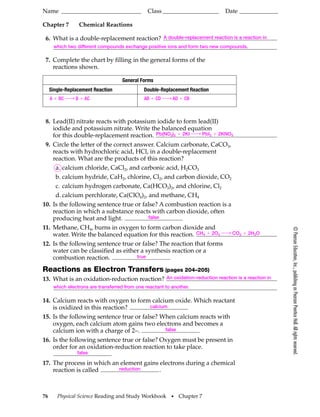 pearson prentice hall chemistry worksheet answers