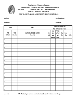 Tdlr Pedicure Log Sheet 2020-2024 - Fill and Sign Printable ...